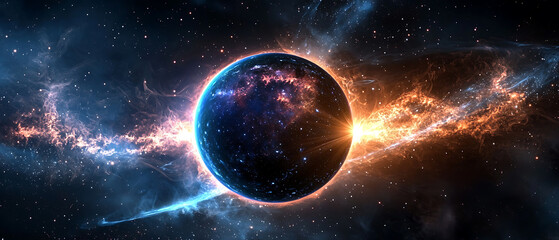 Wall Mural - Exploration of cosmic phenomena outer space digital art universe panoramic view astrophysics and wonder
