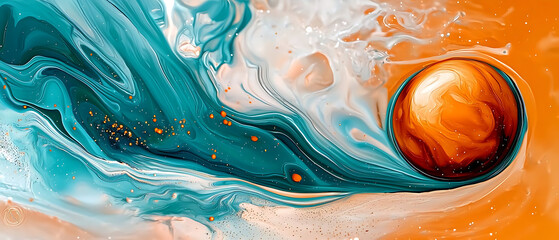 Wall Mural - Celestial motion event abstract planetary swirls digital artwork cosmic environment vibrant viewpoint fluid concept for seo impact