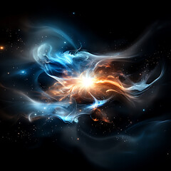 Wall Mural - celestial burst of light and color cosmic space digital artwork ethereal environment abstract viewpo
