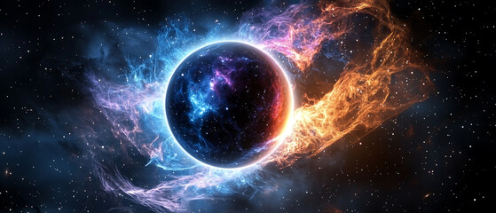 Wall Mural - Celestial event cosmic nebula formation outer space digital art vast universe spectacular viewpoint galactic concept