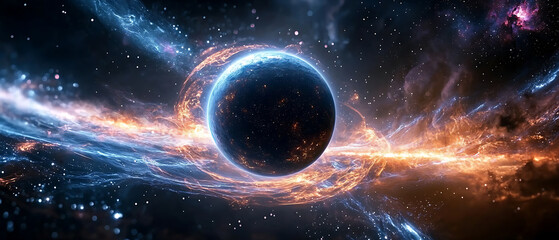 Wall Mural - Galactic collision event outer space digital art cosmic environment aesthetic viewpoint creation of universes