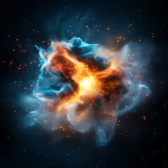 Wall Mural - Explosive cosmic nebula formation outer space digital art universe wide-angled view astronomical concept
