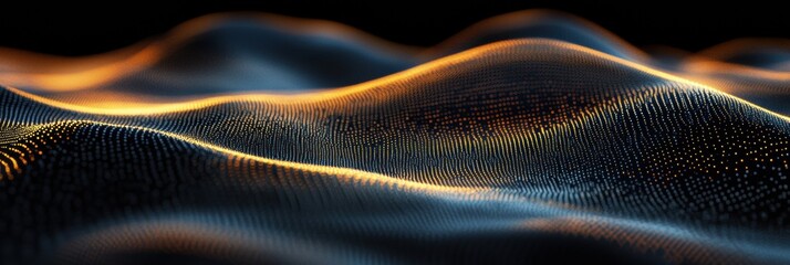 Wall Mural - Captivating abstract waves of light and texture create a mesmerizing visual experience at night. Generative AI