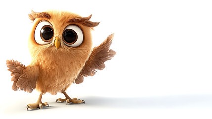 a cartoon owl with big eyes and a big smile. generated using ai