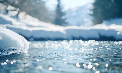 A river that begins as a frozen stream but becomes a torrent of water below. Generative AI