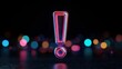 © Weerapat - Vibrant levitating exclamation mark digital space 3d art night dynamic colorful concept