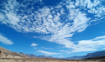 Wall Mural - Sunny sky, clean blue sky, white clouds, Generative AI