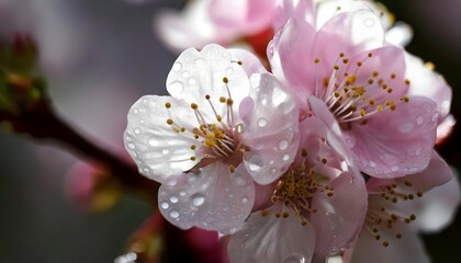 Delicate pink cherry blossom petals in a detailed macro shot.