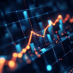Aufkleber - Abstract Business Chart: Digital Data Visualization of Financial Performance and Economic Growth 