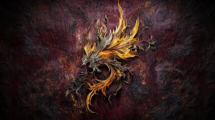 Leinwandbilder - Dynamic flowing kanok flame design artistic showcase abstract environment vivid colors intricate details