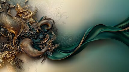 Aufkleber - Intricate coiling lines and kanok motifs design artistic abstract digital art elegant environment aesthetic viewpoint