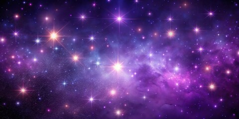 Wall Mural - dark purple cosmic background with numerous glowing stars and a hint of galaxy texture, glow, astron