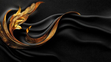 Aufkleber - Dynamic kanok design with bold curve artistic black background graphic art elegant style abstract viewpoint