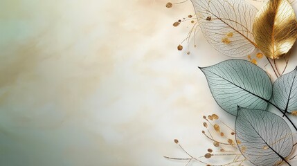 Aufkleber - Elegant kanok leaf motif with golden highlights art background digital design creative environment close-up view