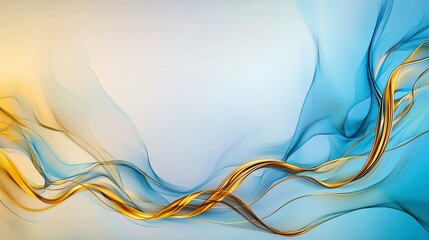 Aufkleber - Fluid thai nam lai pattern with golden curves abstract art digital design modern aesthetics uplifting concept