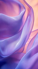 Poster - Abstract flowing fabric in lavender and peach hues with soft lighting. Elegant texture and fluidity concept