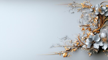 Poster - Elegant floral arrangement with kanok motifs digital artwork serene background artistic viewpoint