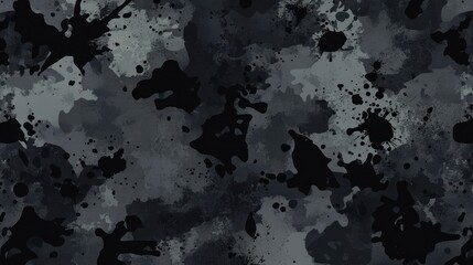 Wall Mural - Dark gray grunge background with dark gray camouflage and splashes of black paint, perfect for a modern urban theme or design project.