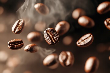 Poster - Roasted Coffee Beans in Motion