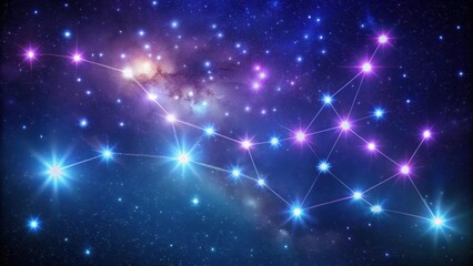 Wall Mural - celestial map with glowing scorpio constellation in a dark blue night sky