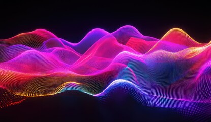 Poster - Colorful digital wave abstract background
