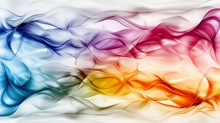 Poster - Dynamic colorful wave patterns on clean white canvas abstract art graphic design studio environment creative concept