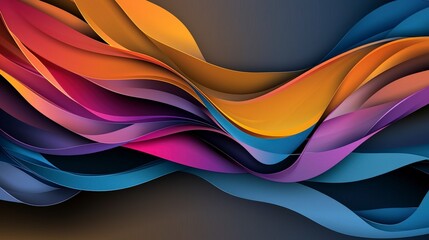 Fototapete - Dynamic abstract gradient waves digital art soft pastel colors modern design vibrant feelings creative expression