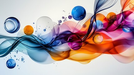 Aufkleber - Abstract modern art poster design with bold typography vibrant color waves digital artwork contemporary style