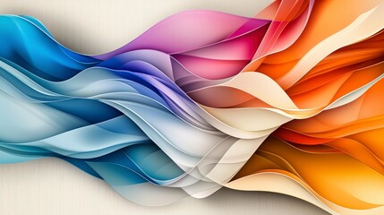 Fototapete - Vibrant abstract gradient shapes overlapping digital art colorful design modern aesthetic visual concept dynamic flow