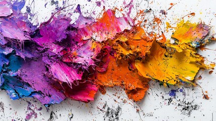 Aufkleber - Vibrant abstract art display art studio macro shot colorful canvas close-up view bold textures and strokes