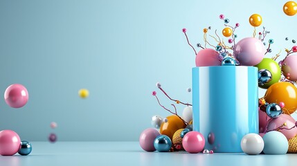 Aufkleber - Vibrant product display studio advertising mockup colorful environment front view eye-catching concept