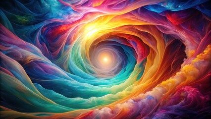 Wall Mural - a swirling vortex of colors in a seemingly endless void