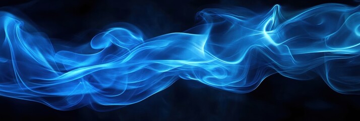 Wall Mural - Close up view of a bright blue gas flame dancing and illuminating the darkness in a captivating display of energy. Generative AI