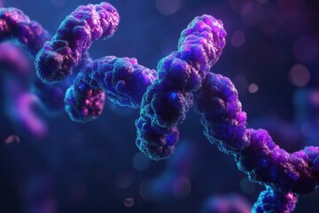 Fototapete - Abstract 3D rendering showcases structural details of botulinum toxin molecules in vibrant colors. Generative AI