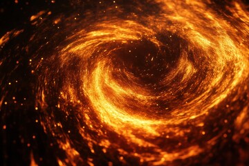 Aufkleber - Glowing energy flows through abstract gas swirls illuminating the darkness in a cosmic display of motion. Generative AI