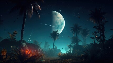 Wall Mural - Tropical Space created with Generative AI Technology, ai, generative