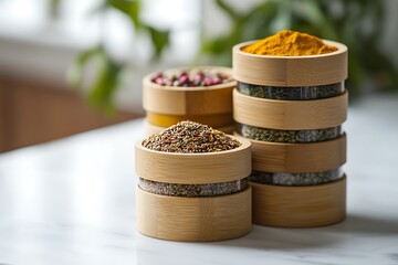 Sticker - Assorted Spices in Wooden Jars