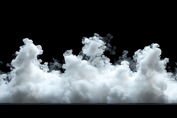 Wall Mural - black and white clouds isolated on black background