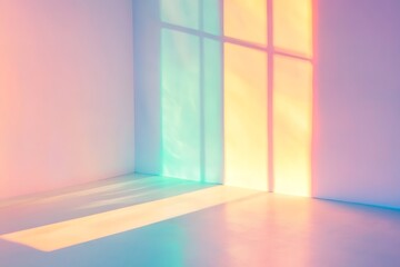 Canvas Print - Pastel Room with Colorful Sunlight