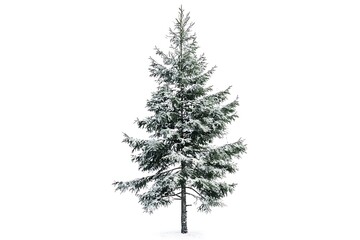 Wall Mural - Coniferous trees isolated on white background