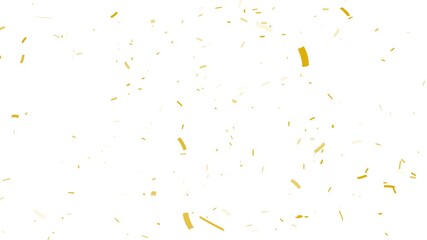 Double burst of confetti. Gold festive confetti explosions fall, explosion of confetti,
An animation of gold confetti falling with alpha channel. Gold Confetti Particles Pack on White Background.