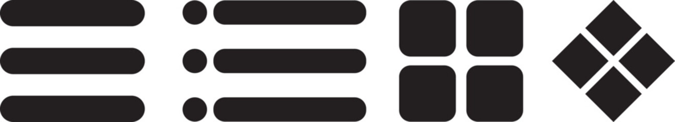 Menu Icon set. web menu icon. hamburger menu symbol