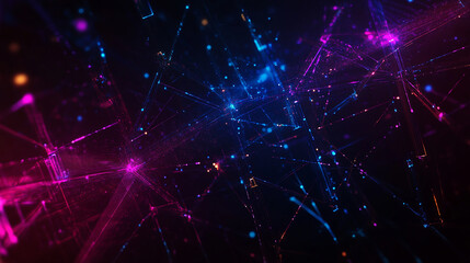 Futuristic Digital Network with Glowing Tech Connections