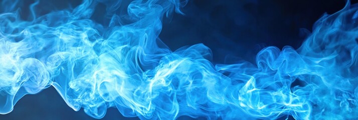 Leinwandbilder - Bright blue gas flame showcasing vibrant colors and movement in a close up setting on a dark background. Generative AI