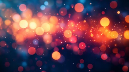 Aufkleber - Colorful bokeh lights in warm hues creating an energetic abstract background. Festive and vibrant visual concept.