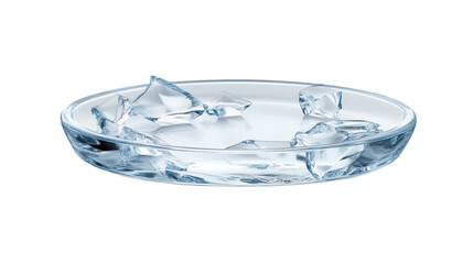 Wall Mural - closeup of sparkling ice cubes in a clear glass bowl refreshing visual