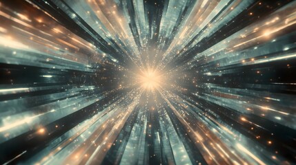 Wall Mural - dynamic cosmic explosion, vibrant colors radiating from a central light source, perfect for sci-fi t
