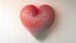 © NAIMAH - Red 3D heart, textured surface, white background, Valentine's design