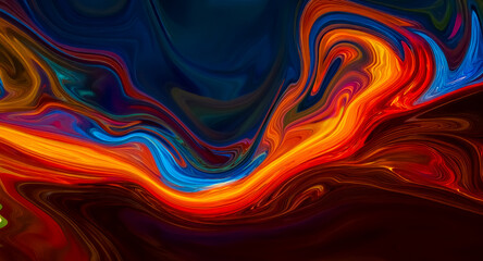 Wall Mural - abstract swirls of vibrant colors blend seamlessly, creating a dynamic and fluid artistic design wit