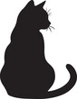 © Rofiqul - cat back silhouette white background